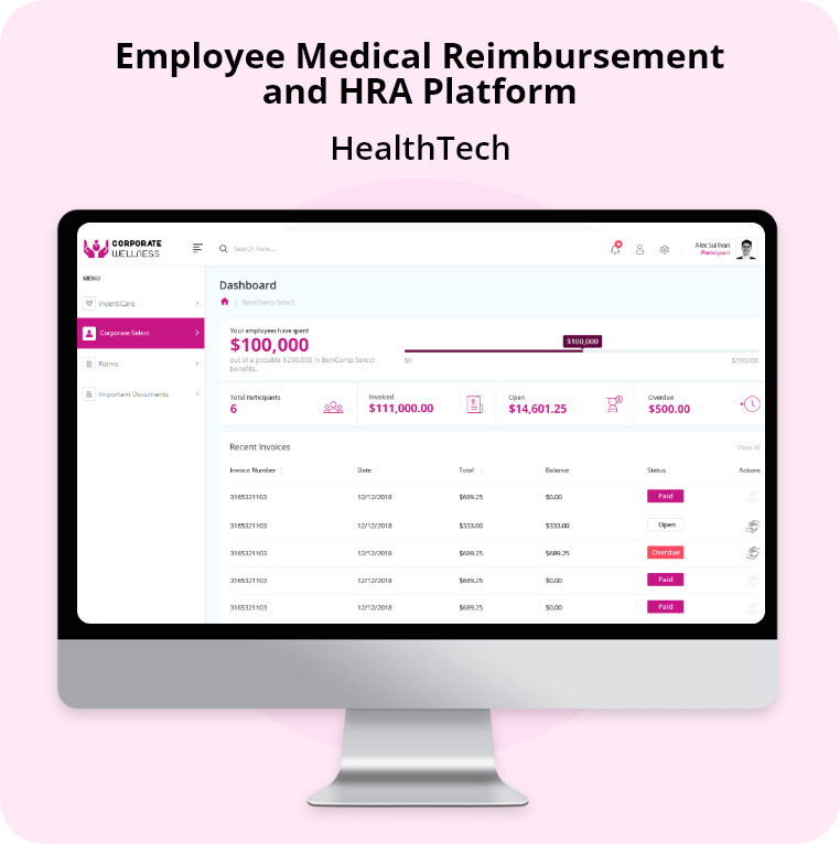 Employee Medical Reimbursement and HRA Platform
